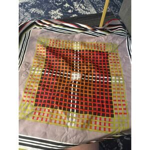 Vintage Scarf with Square Geometric Pattern